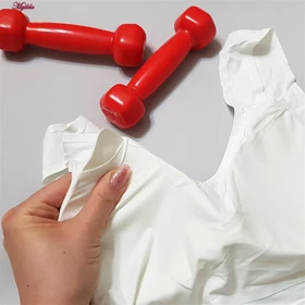 نیم‌تنه ورزشی زنانه مدل پددار سفید کد 4989