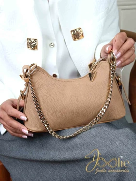 کیف دوشی دستی زنانه مدل میرا کد K687 (نسکافه ای روشن)