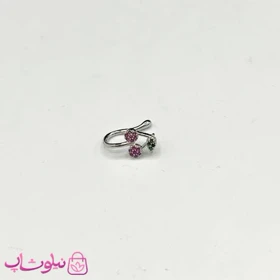 پیرسینگ بینی یا گوش طرح گیلاس نگین‌دار بدون نیاز به سوراخ کد 658