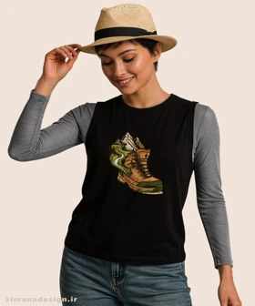 تاپ مردانه و زنانه طرح کمپ و جنگل نوردی کد 1065