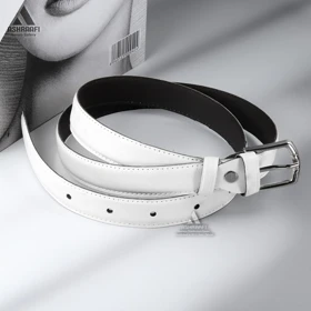 کمربند چرمی زنانه Leather Belt BL163 (سفید)