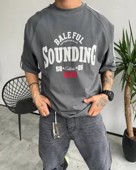 تیشرت یقه گرد SOUNDINGS رنگ طوسی