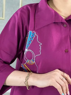 شومیز رخ کوک دوزی