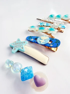 گیره مو طرح ستاره و قلب بسته هفت عددی