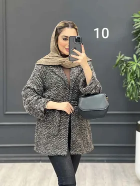 پالتو کمر دار آستین دوبل