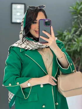 مانتو کتان لمه مغزی دوزی