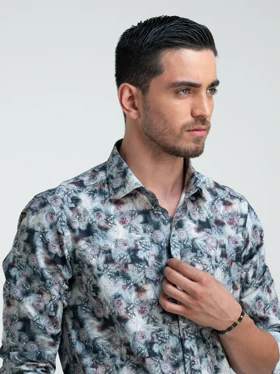 ام کی کالکشن پیراهن آستین بلند mk-3277-gray