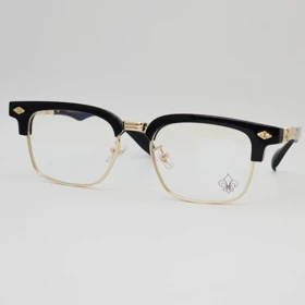 عینک آفتابی مردانه و زنانه کروم هارتز Chrome Hearts 8316 و عینک شب (فریم مشکی طلایی عدسی بی رنگ)