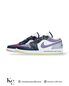 کتانی ویتنامی نایک ایر جردن وان لو میس مچ مجنتا nike air jordan 1 low mismatched purple magneta