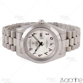 ساعت رولکس دی دیت مردانه تمام نقره ای ایندکس اعداد عربی 105773