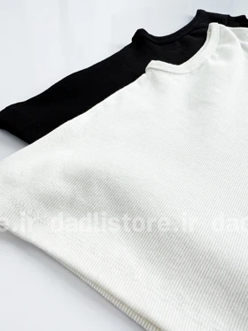 کراپ تاپ کبریتی یقه گرد ساده