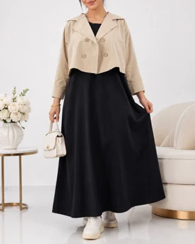 کت سارافون یقه انگلیسی 7549 (خاکی)
