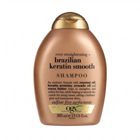 شامپو کنترل وز و بهبود حالت پذیری مو او جی ایکس, مدل Brazilian Keratin Smooth مناسب انواع مو، به‌ویژه وز و خشک حجم 385ml