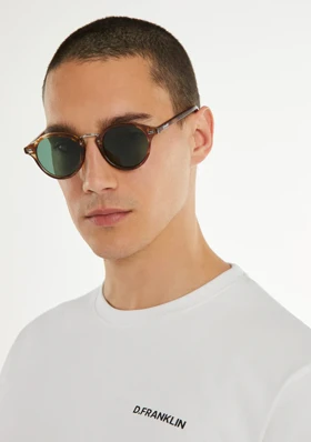 عینک آفتابی دی فرانکلین مدل D.franklin Roller Round V2 Tortoise / Smoky Green