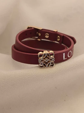 دستبند چرم وارداتی loewe دو دور