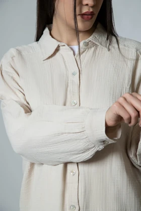 شومیز لینن پفکی