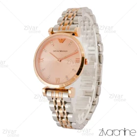 ساعت امپریو آرمانی زنانه صفحه رزگلد ایندکس نگین‌دار 104397
