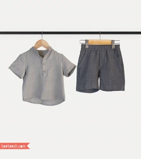 شلوارک لینن طوسی