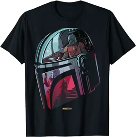 تیشرت لانگ دخترانه مندلورین تیشرت لانگ دخترانه The Mandalorian طرح Mandalorian Helmet Fill Short