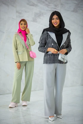 کت شلوار ژاکارد ترکیبی