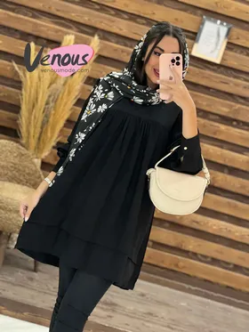 مانتو پیراهنی بابوس چین‌دار