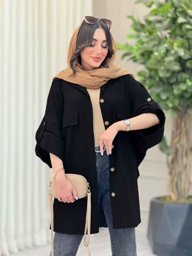 مانتو پانچ دو جیب پاکتی