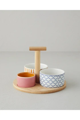 ظرف سرو چینی English Home مدل Garden Serenity Stoneware - چندرنگ
