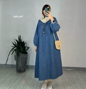 پیراهن مانتویی جین کاغذی(ایراد دار)