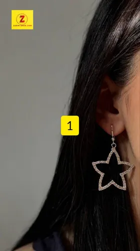 گوشواره بلند جواهری نگینی زنانه