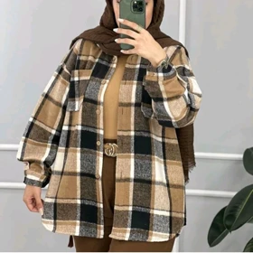 شکت زنانه پاییزه چهارخونه پشمی
