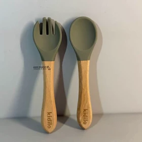 قاشق سیلیکونی دسته چوبی کیدیلو