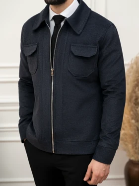 کاپشن کلاسیک سرمه ای کدj180