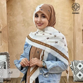 روسری نخ پنبه هرمس