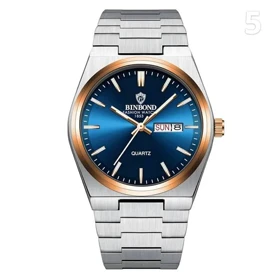 ساعت مچی مردانه بین باند اورحینال دوتقویم شب نما رنگ ثابت ضد اب BIN BOND