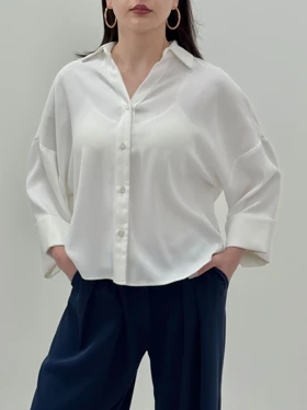 شومیز باکسی آستین پاکتی