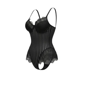 بادی فانتزی زنانه مدل پر دار راه راه 1044