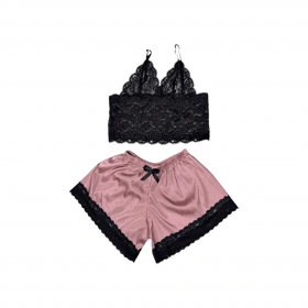 ست نیمتنه گیپور و شلوارک مدل 107