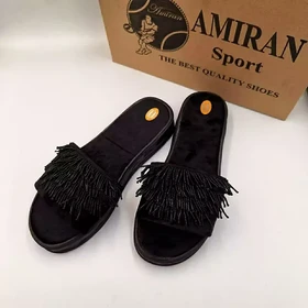 صندل لژدار مشکی زنانه و دخترانه کیفیت اصلی 37 تا 40(ارسال رایگان)