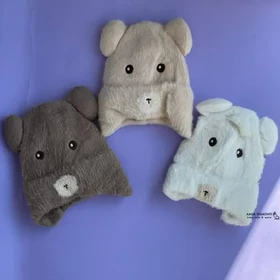 کلاه بافت زمستانه بچگانه بند دار