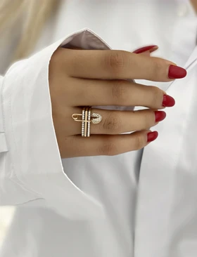 انگشتر زنانه مدل سنجاق ژوپینگ 874