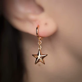 گوشواره ژوپینگ حلقه‌ای مدل ستاره