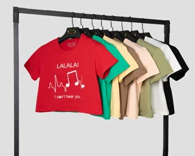 کراپ تیشرت زنانه سوپرنخ مدل LALALA