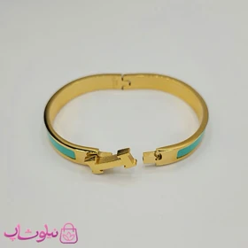دستبند زنانه هرمس سبز طلایی استیل قفل اورجینال کد 680