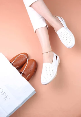 کفش پرسنلی زنانه چرمی کد 7127