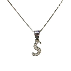 گردنبند نقره زنانه با پلاک حرف S