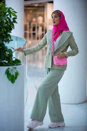 کت شلوار ژاکارد ترکیبی