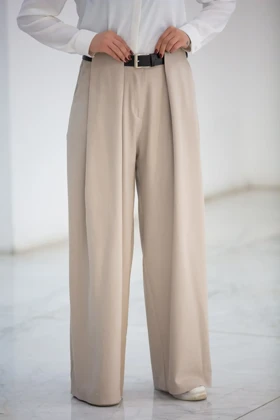 شلوار زنانه بزایاق جلو پیلی