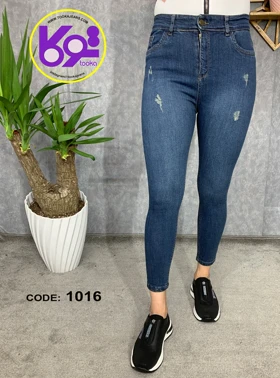 شلوار جین اسکینی جذب آبی تینت قد90