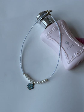 گردنبند گل ابی هیمه استایلیش