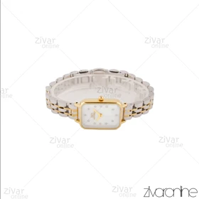 ساعت دنیل ولینگتون کوادرو زنانه طلایی نقره ای صفحه سفید نگین‌دار 105605